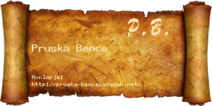 Pruska Bence névjegykártya